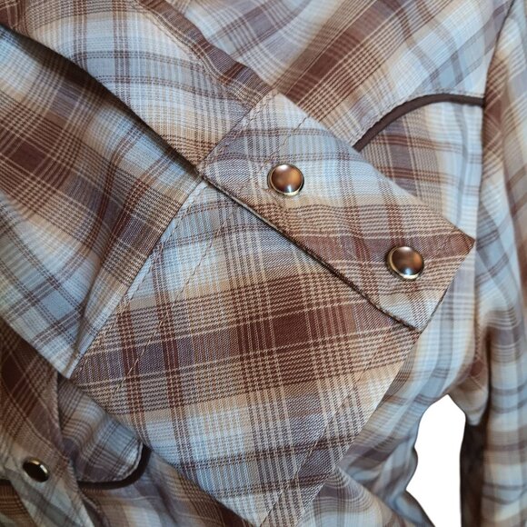 36 Large New Vintage Cowgirl Western Shirt 1980's Plaid Western Stage West USA - Picture 8 of 9